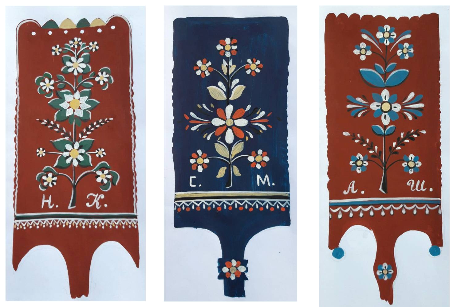 Реконструкция сюжетов леденгской росписи. Фото авторов проекта